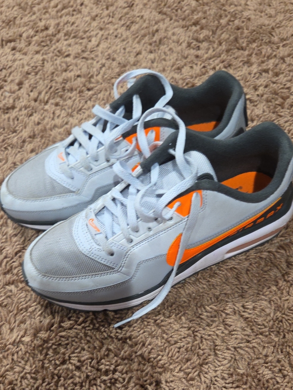 Mens Grey and Orange Nike Air Max Sneakers